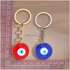 Porte-clés Or Sier Turc Evil Eye Porte-clés Chanceux Bleu Rose Rouge Charme Chaîne Porte-clés Pour Hommes Femmes Pendentif De Voiture Drop Deliver Dhgarden Dhx6U