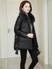 Women's Leather 2023 Sheepskin Women's Jacket Fur Collar Coats And Jackets Women 90% White Duck Down Female Cuero Ge