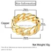 Band Rings 18K Gold Plated Hip Hop Cuban Chain Shining Smooth And Stylish Finger Bling For Any Ocn Drop Delivery Jewelry Ring Dh3D6