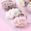 Hårtillbehör 1 st härlig prinsessa baby pannband rosa blomma stretch blommig barnband r230608