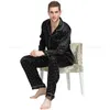 Herrens sömnkläder Mens Silk Satin Pyjamas Set Pyjamas PJS Loungewear U.S S M L XL XXL 4XL Plus