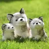 20 cm Réaliste Mignon Husky Chien En Peluche Jouets Doux Animal En Peluche Kawaii Enfants Jouets Cadeau D'anniversaire pour Fille Dessin Animé Fluffy Chien Jouet Cadeau D'anniversaire De Noël