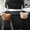 New Cute Bear Hook Car Seat Headrest Storage Holder Cute Bear Hooks Back Seat Hanger Auto Interior Decoration Clip Accessories