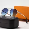 Diseñador de moda, gafas de sol ovaladas de metal con montura pequeña para hombres, mujeres, gafas de sol piloto de calle al aire libre para conductores, gafas de sol de negocios UV400 con estuche