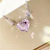 Shinning Heart Cut Lab Diamond Wisel 100% Real 925 Srebrny Srebrne Wisiorki Weselne Naszyjnik dla kobiet Bridal Choker Jewelry