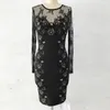 Casual Dresses Ziamonga elegant spetsklänning kvinnor långärmad mini damer formella för arbete kontor bär affärsfest bodycon penna