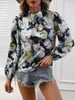 Magliette da donna Sholine T-shirt da donna con stampa Top T-shirt autunno inverno Street Flower girocollo manica lunga