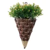 Jardinières Pots Naturel Rotin Mur Planteur Suspendu Pot De Fleur Cintre Panier Vase BoîteMétal Plante Accrocher Paniers Maison Jardin Décoration 230607