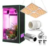 LED GROW LICHTEN TENT KIT Volledig spectrum Growlamp 4 inch Ventilatie Charcoal Filter Growt voor binnenplanten Bloemen Gas Zengselzaailing