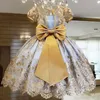 Flickor klänningar 410 år barnklänning för bröllop tyll spets flicka elegant prinsessa party pageant formell klänning för tonåring barn 230607