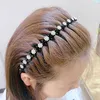 Andra 2022 NYA Fashion Flower Rhinestone Hairband Double Layer Non-Slip Elastic Wave Hair Hoop Kvinnors tillbehör Huvudbonad R230608