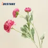 Fiori decorativi 3 teste Fiore di peonia Artificiale Bianco Rosa rossa Seta Bouquet da sposa rosa Finto giardino Decorazione domestica