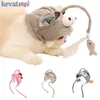 ヘッドマウント猫のおもちゃ面白いインタラクティブな猫スティック漫画魚の餌釣り帽子羽毛自己entertainment猫を追いかけるおもちゃ