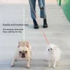 Smycze podwójne psy zwierzę domowe liny auto scutible pens pies pies trakcja regulowana podwójne psy pasek auto elastyczna lina psa