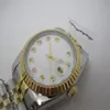 Högkvalitativ klassisk kvinna klocka Datumklocka Mekanisk automatisk rörelse Rostfritt stål Klockor 36mm White Mother Pearl Face Har293V