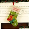 Kerstversiering Ornament Stocking Gift Bag Sneeuwpop Kerstman Herten Print Sok Xmas Decoratie Snoep Feestartikelen Dbc Drop Deliver Dhhyx