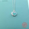 S925 Original Pop Exclusif Bleu Rose Rouge Double Coeur Pendentif Dames Mode Collier Bijoux H0918 27c5i{category}