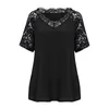 Kvinnor Bluses Ladies Summer for Women Chiffon Dressy V-Neck Lace Patchwork Kort plus Size Sleeve Tops Kvinnokläder