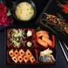 Servis uppsättningar Bento Box Japanese Sushi Lunch Storage for Home Kitchen Picnic (Mönster)