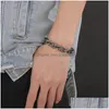 Chaîne Nail Link Bracelets Punk Hommes Rétro En Acier Inoxydable Hip Hop Rock Bracelet Bijoux Drop Delivery Dhonc