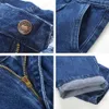 Herren Jeans Dicke Baumwolle Stoff Entspannte Passform Marke Männer Casual Klassische Gerade Lose Männliche Denim Hosen Hosen Größe 2840 230607