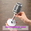 Microfones 4st Retro Microphone Props Model Vintage Antique Toy Stage Table Decor Silver