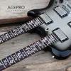 Acepro Silver Burst Color Double Neck Chitarra elettrica Corpo in tiglio Top intagliato Abalone Custom Stem Inlays Chrome Hardware