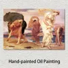 Grad Canvas Art Greek Girls Picking Up Pebbles Frederic Leighton målning handgjorda realistiska klassiska konstverk