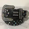 Cintura del progettista di marca Bb Simon Uomo per donna Cinture di diamanti lucidi Nero su blu bianco multicolore con strass Bling come regalo