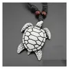 Pendentif Colliers Tortue Collier Hommes Femmes Imitation Yak Bone Tortue Mignonne Hawaii Tribal Surfeur Tortues De Mer Charmes Pendentifs Goutte Dhdox