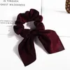 Altro 3,9 pollici donna seta Scrunchie elastici per capelli cravatte orecchie di coniglio fascia multicolore coda di cavallo fascia accessori per ragazze R230608