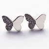 Boucles d'oreilles papillon avec pierre claire femme bricolage mariage maquillage bijoux en argent Sterling cadeaux de mode pour les amis