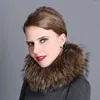 Scarves Luxury Winter Women Fur Ring Scarf Elastic Lady Neckchief Thick Warm Neck CollarWear Fashion Women's Headband