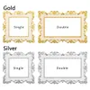 Harts Gold Silver Light Switch Cover Wall Stickers Singel och Double Surround Socket Frame Rose Edge Home Office Decoration