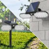 Luci di sicurezza solari con sensore di movimento per esterni Lampade da parete a LED impermeabili Luce per grondaia Doppia modalità di lavoro per portico, garage, Ea