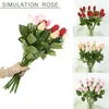 Decorative Flowers 1/3pcs Rose Artificial Long Stem With Leaves Real Touch Simulation Branches For Wedding Home Decoration Fake Flower