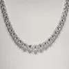 Srebro 925 z 14 -karatowym złotym bagietką łańcucha tenisowa Bling VVS Moissanite Diamond Choker Lodowca