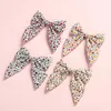 Hair Accessories Printing Pins Baby Girl Hairclips For Kids Long Tail Bow Grampo Cabelo Infant Princess Side Pin R230608