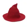 Chapeaux de sorcière d'Halloween diversifiés le long du bonnet de laine de mouton tricot chapeau de pêcheur femme mode sorcière pointu bassin seau JN08