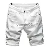 Mannen Shorts Nieuwe Zomer Wit zwart Mannen Gescheurd Gat Denim Shorts Slim Casual Knielengte Korte Rechte Gat Jeans Shorts Bermuda voor mannen J230608