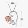 Creative Love Rose Heart Pendant Necklace For Women Exquisite Zircon Forever Necklace Romantic Valentine's Day Jewelry Gift