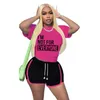 Women Tracksuits Two Piece Set Designer 2023 New Contrast English Letter Printing Sports Sets 3 Colours S-XL