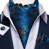 Szyję męskie luksus Ascot Tie Zestaw jedwabny Paisley Cravat Wedding Party Znakomite szaliki