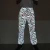 Men's Pants Mens Mushroom Reflective Shiny Colorful Harajuku Hip Hop Dance escent Night Sporting Joggers Pantalones Hombre 230608