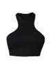 Kvinnors T-skjortor Streetwear Off the Shoulder Croped Tops Women Sexig Crewneck ärmlös Bandage Tank Casual Summer Solid Backless T-shirt