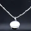Pendant Necklaces Fashion P Letter Shell Stainless Steel Statement Necklace For Women Bead Silver Color Chain Jewelry Joyas N19266