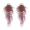 Decorative Flowers 2Pcs Artificial Ivy Outdoor Fake Hanging Plants Wall Hang Garland Balcony Basket Garden Party Wedding Home Decoration