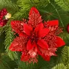 Dekorativa blommor 3/5/10pcsglitter Artificial Christmas Xmas Tree Ornaments Merry Decorations for Home Year Gift Navidad 14C