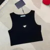 Brand T-shirt top Fashion vest women's crew neck pullover slim vest sexy sleeveless high-end top23ess