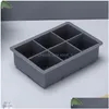 Bar Tools Sile Ice Square Mods con antipolvere Er Tray Grande capacità Cube Mold Mix Colori Drop Delivery Home Garden Kitchen Dining Ba Dhhc4